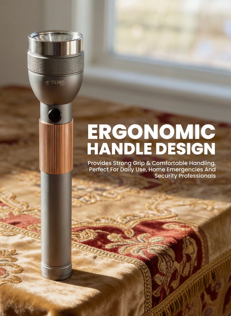 Team Rechargeable LED Flashlight  – Ultra‑Bright Long Range Torch (1500–2000m) | Waterproof, Shock & Corrosion Resistant | Heavy‑Duty Handheld Searchlight for Camping, Outdoor, Emergency - Image 2